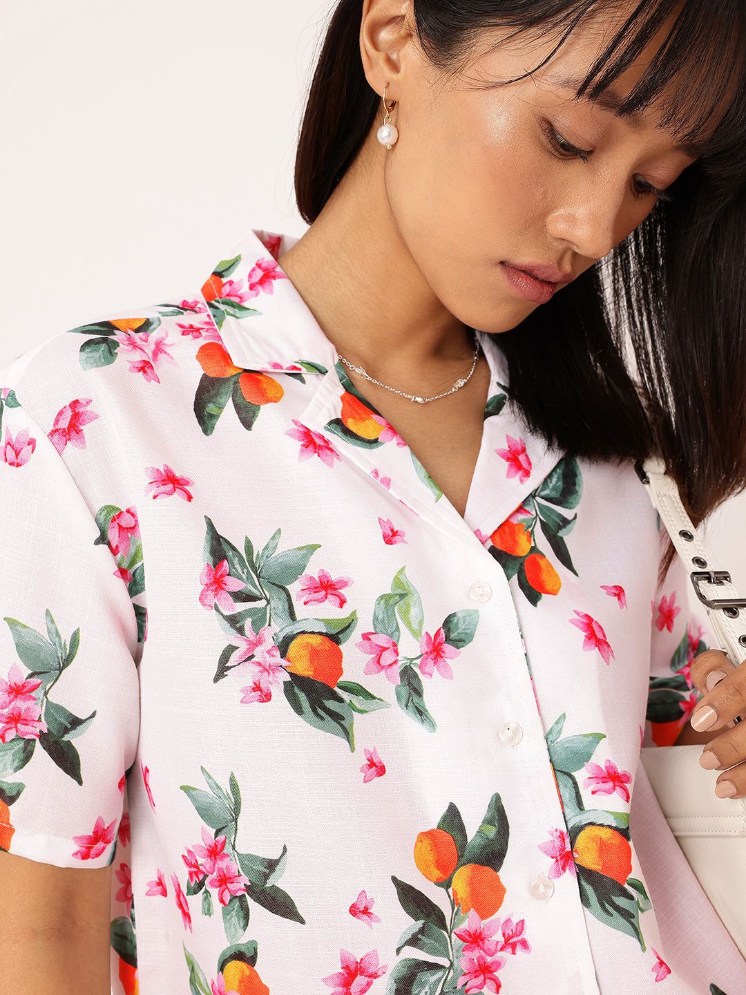 DressBerry Chic Blooming Printed Boxy Casual Shirt - Image 4