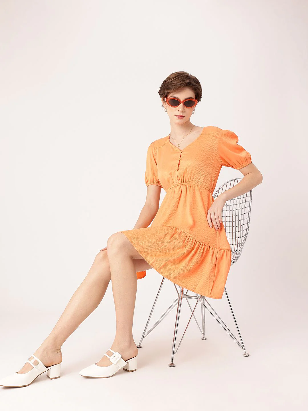 DressBerry Citrus Dream Minimalist Muse Tiered Dress - Image 5