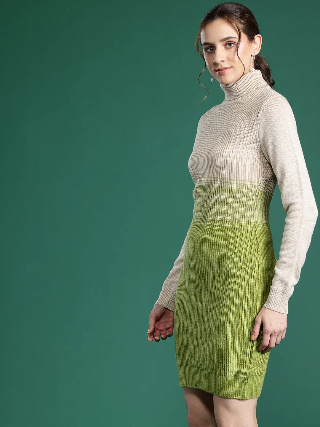 DressBerry Colourblocked High Neck Sweater Dress - Image 5