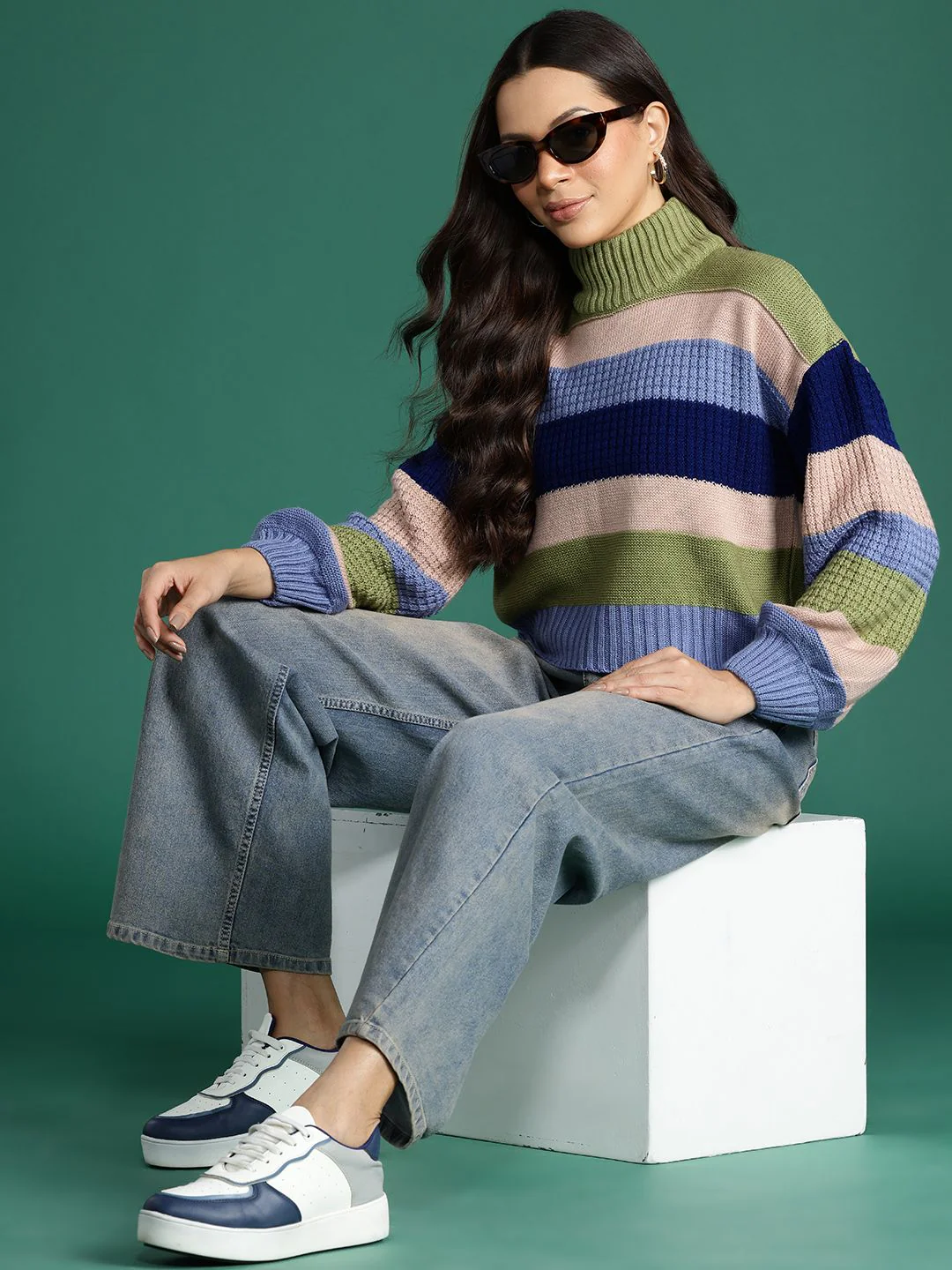 DressBerry Colourblocked Turtle Neck Pullover - Image 4