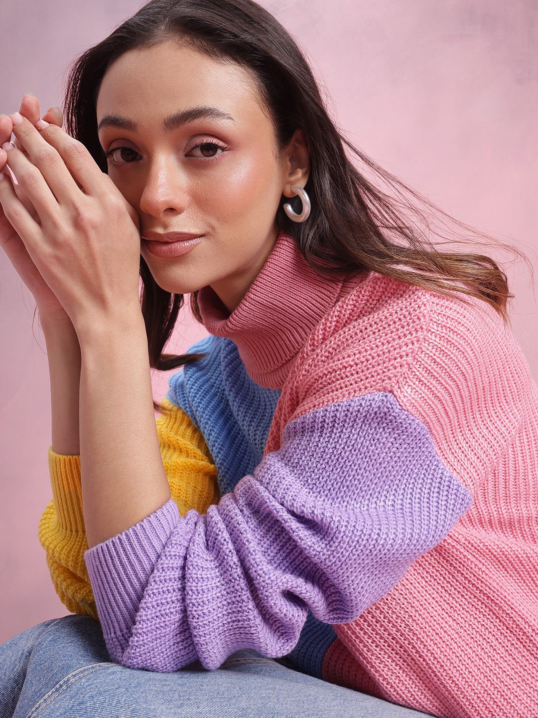 DressBerry Colourblocked Turtle Neck Pullover - Image 2