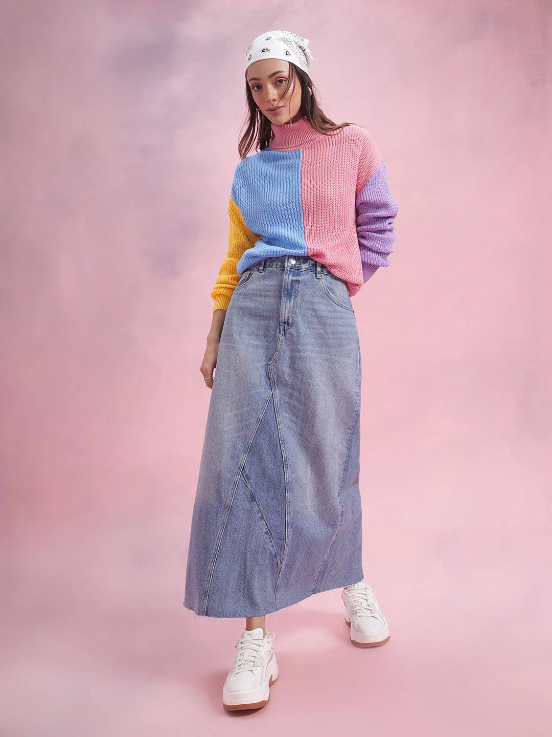 DressBerry Colourblocked Turtle Neck Pullover - Image 6