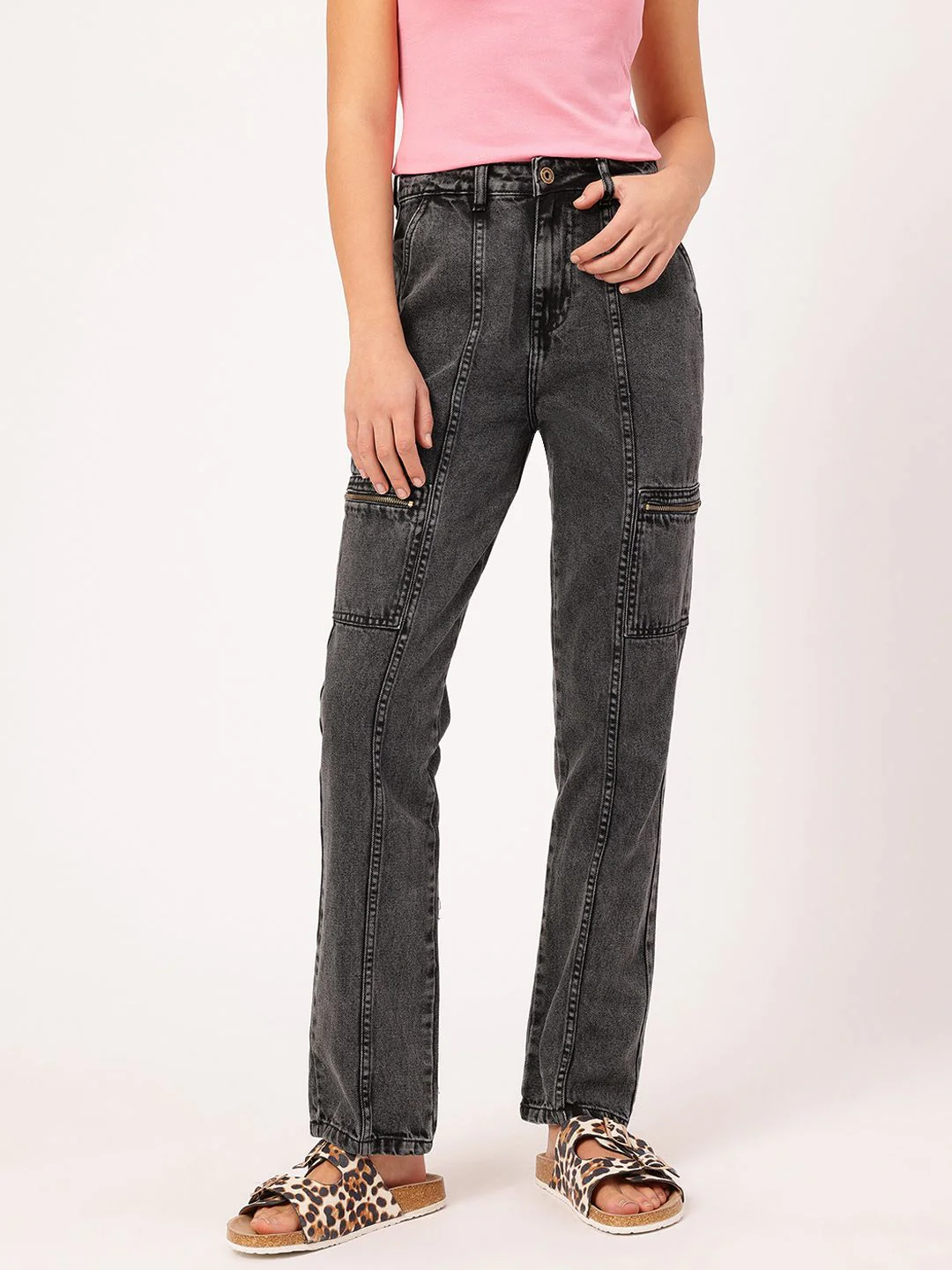 DressBerry Comfy Chic Straight Fit Pocket Detailed High-Waist Coloured Jeans - Image 2