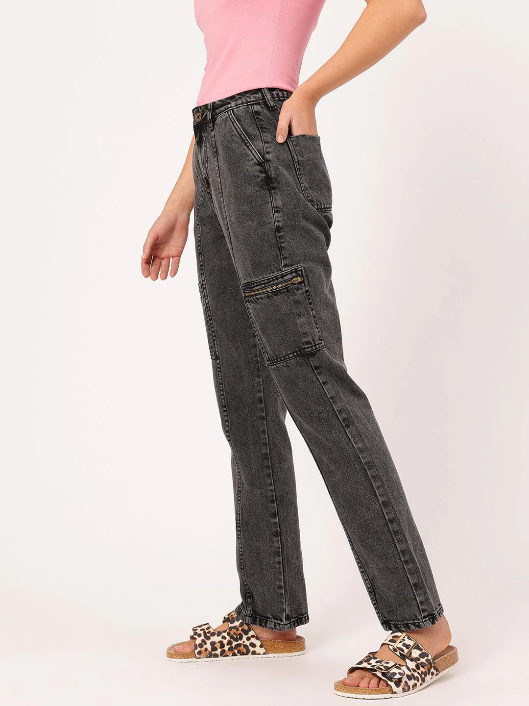 DressBerry Comfy Chic Straight Fit Pocket Detailed High-Waist Coloured Jeans - Image 3