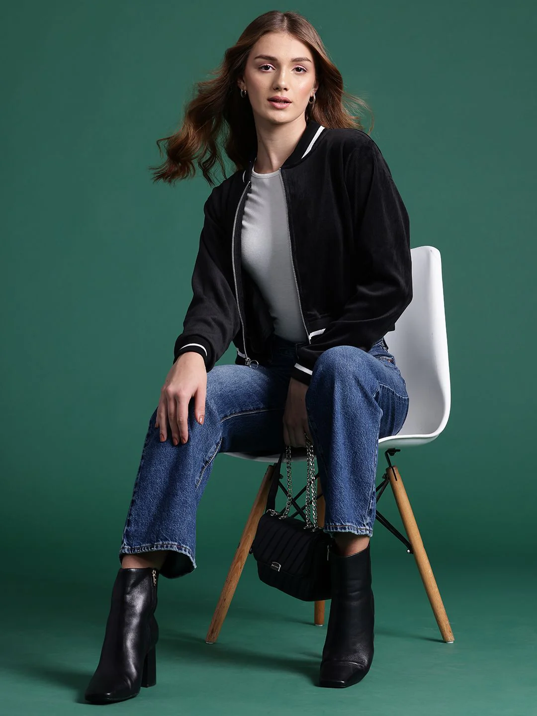 DressBerry Crop Bomber Jacket - Image 4