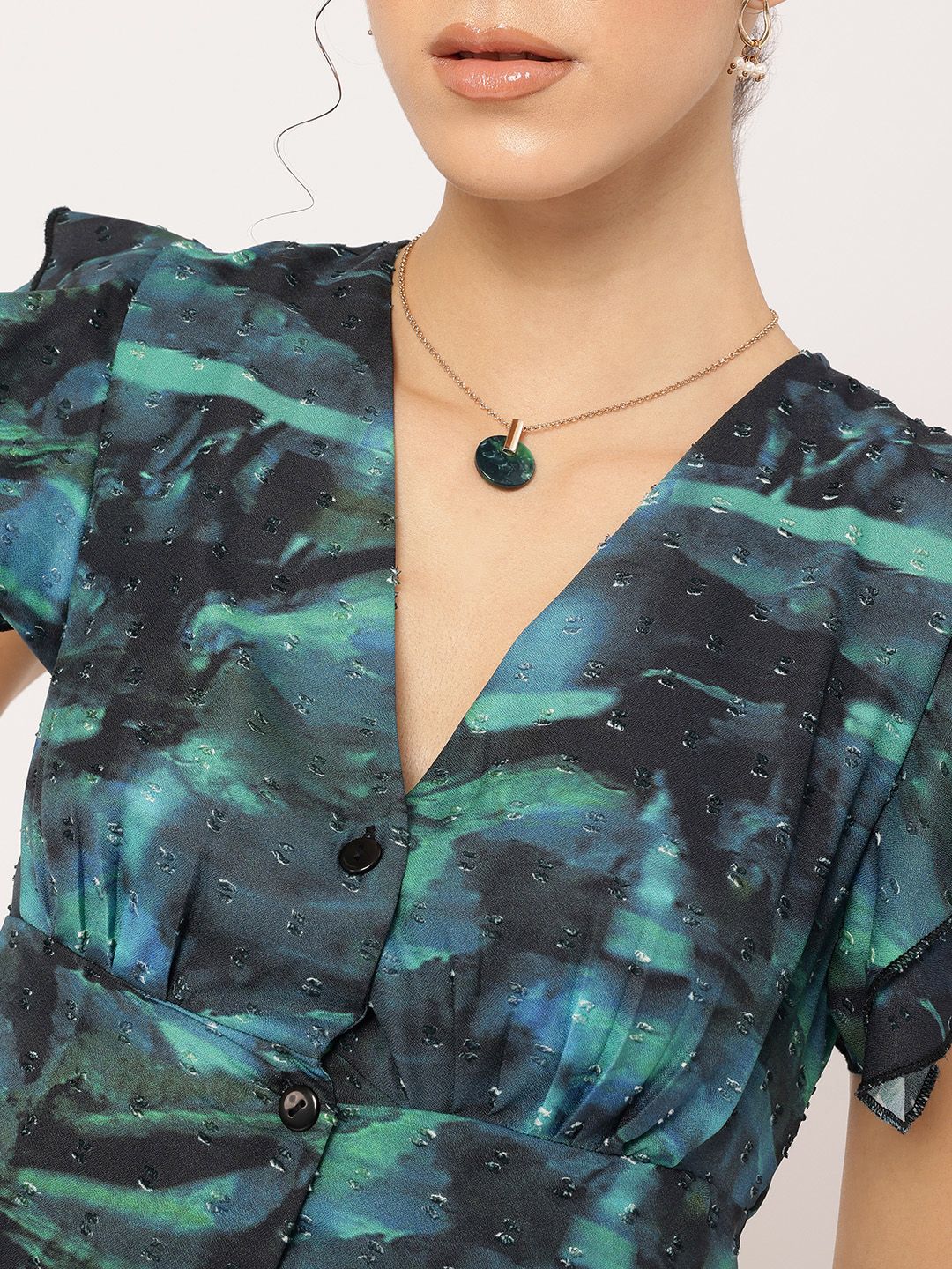 DressBerry Cyber Chic Dobby Weave Styled Back Sheath Mini Dress - Image 3