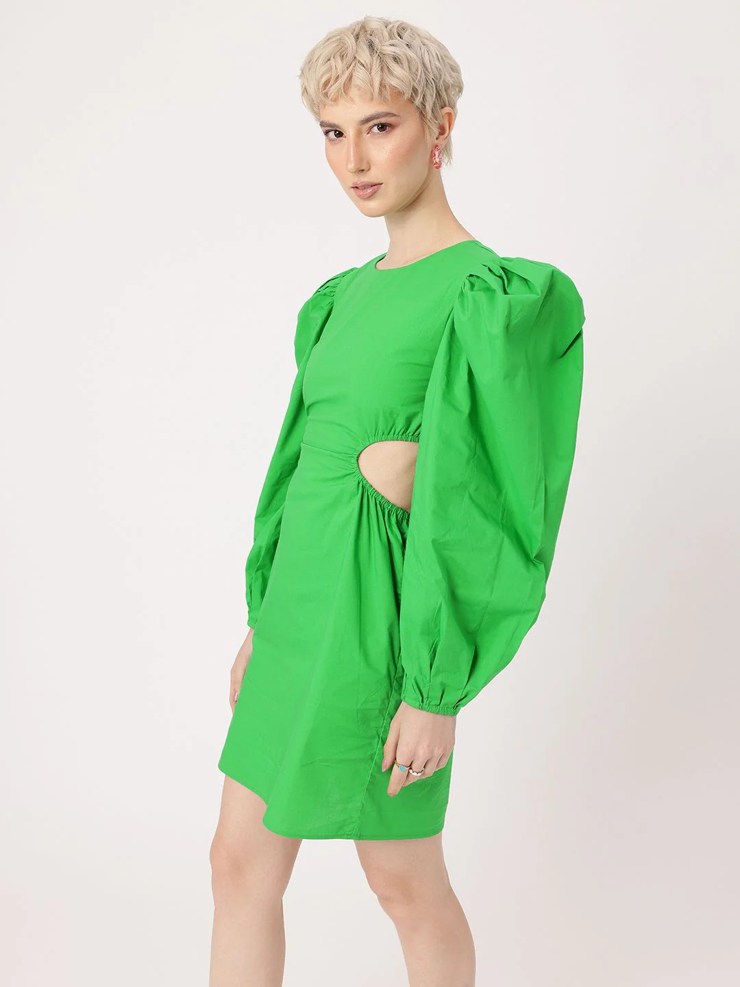 DressBerry Dare To Bare Power Shoulders Cut-Out Sheath Mini Dress - Image 2
