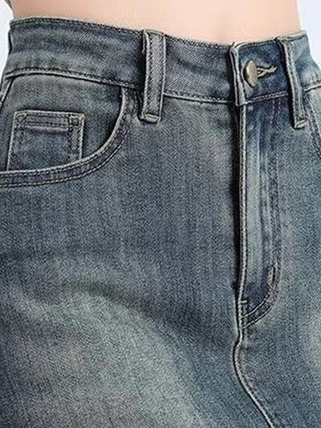 DressBerry Denim A-Line Above Knee Skirt - Image 4