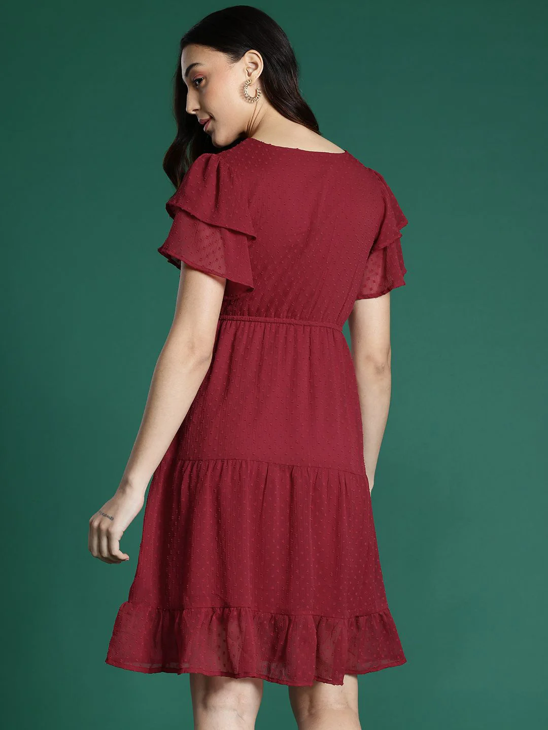 DressBerry Dobby Weave A-Line Mini Dress - Image 5