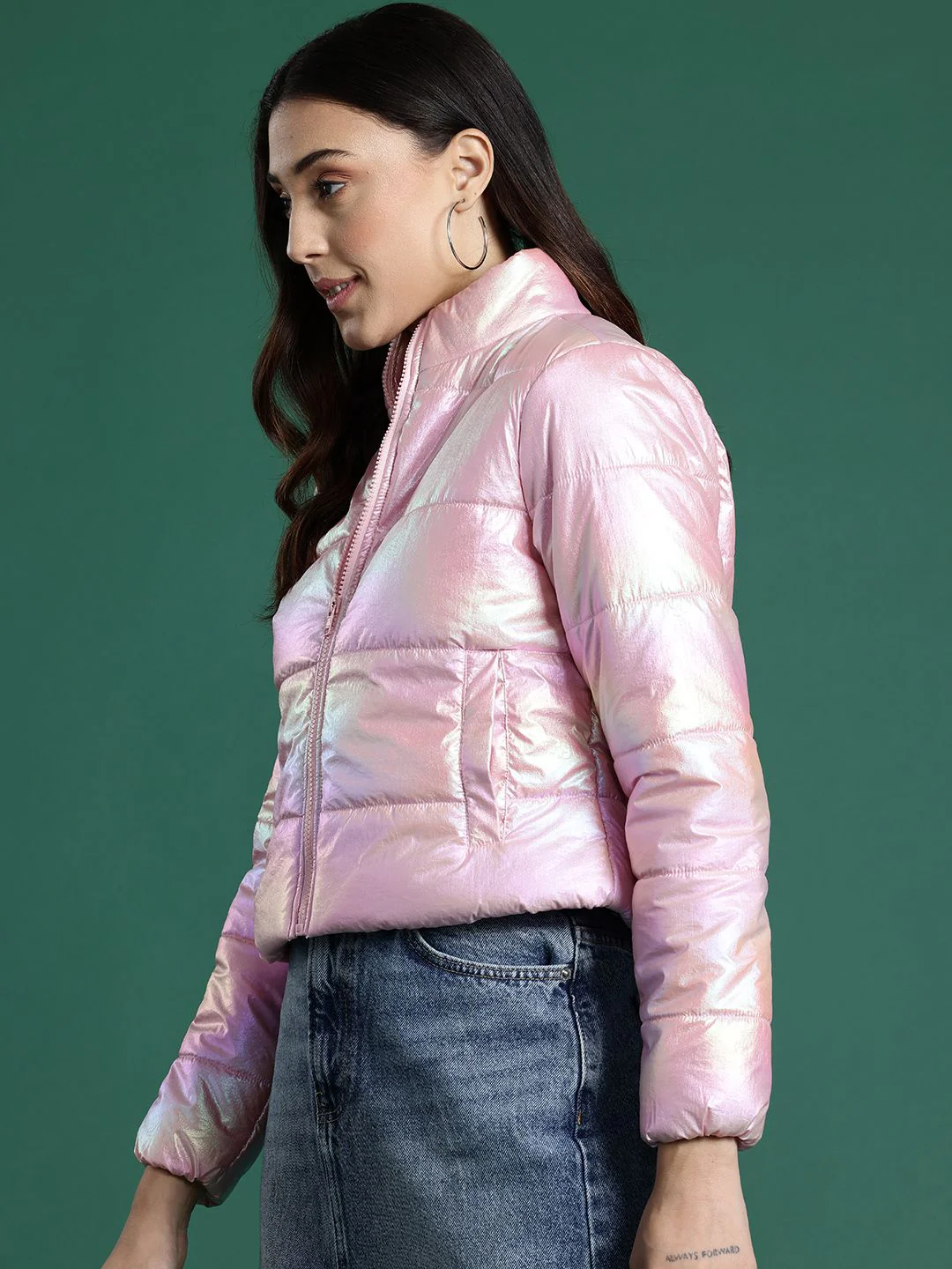 DressBerry  Dual-Toned Shimmer Puffer Jacket - Image 3