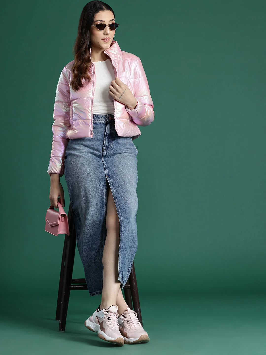 DressBerry  Dual-Toned Shimmer Puffer Jacket - Image 4