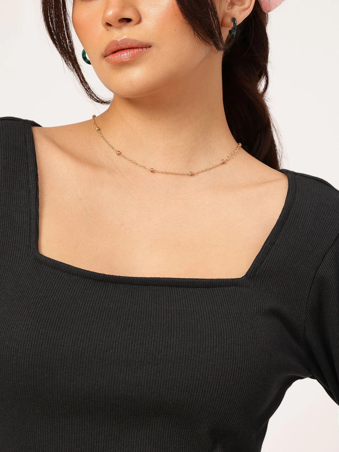 DressBerry Edgy Elegance Ribbed Drop-Waist Mini Dress - Image 3