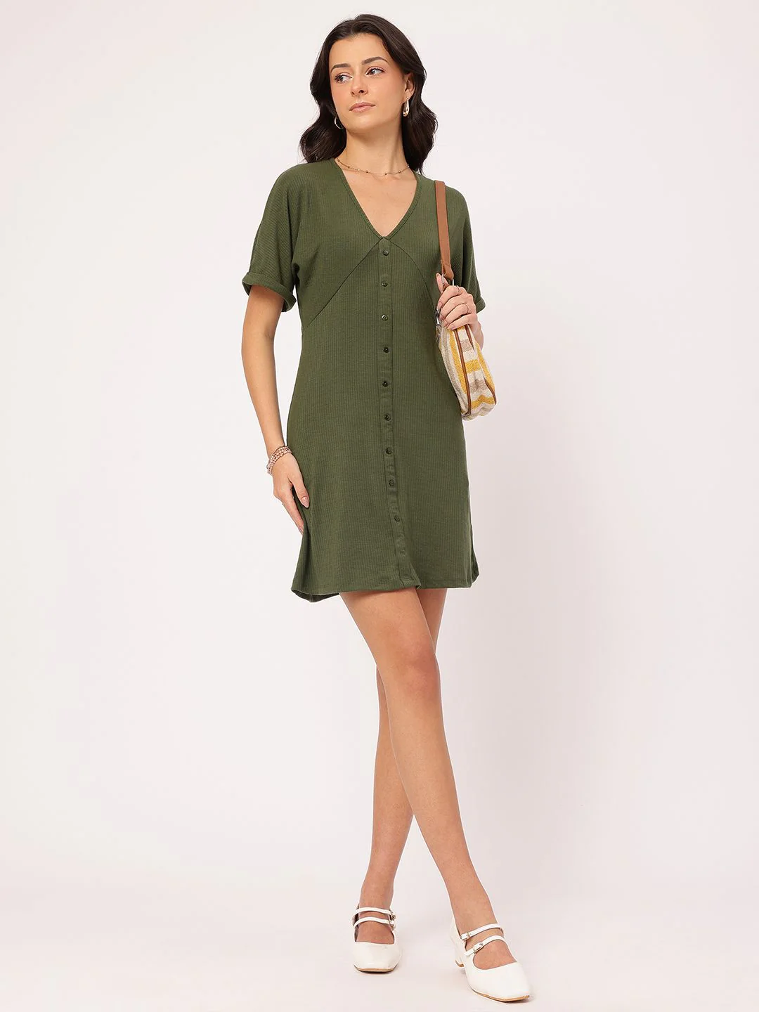 DressBerry Elegant Essense Ribbed Empire Dress - Image 6
