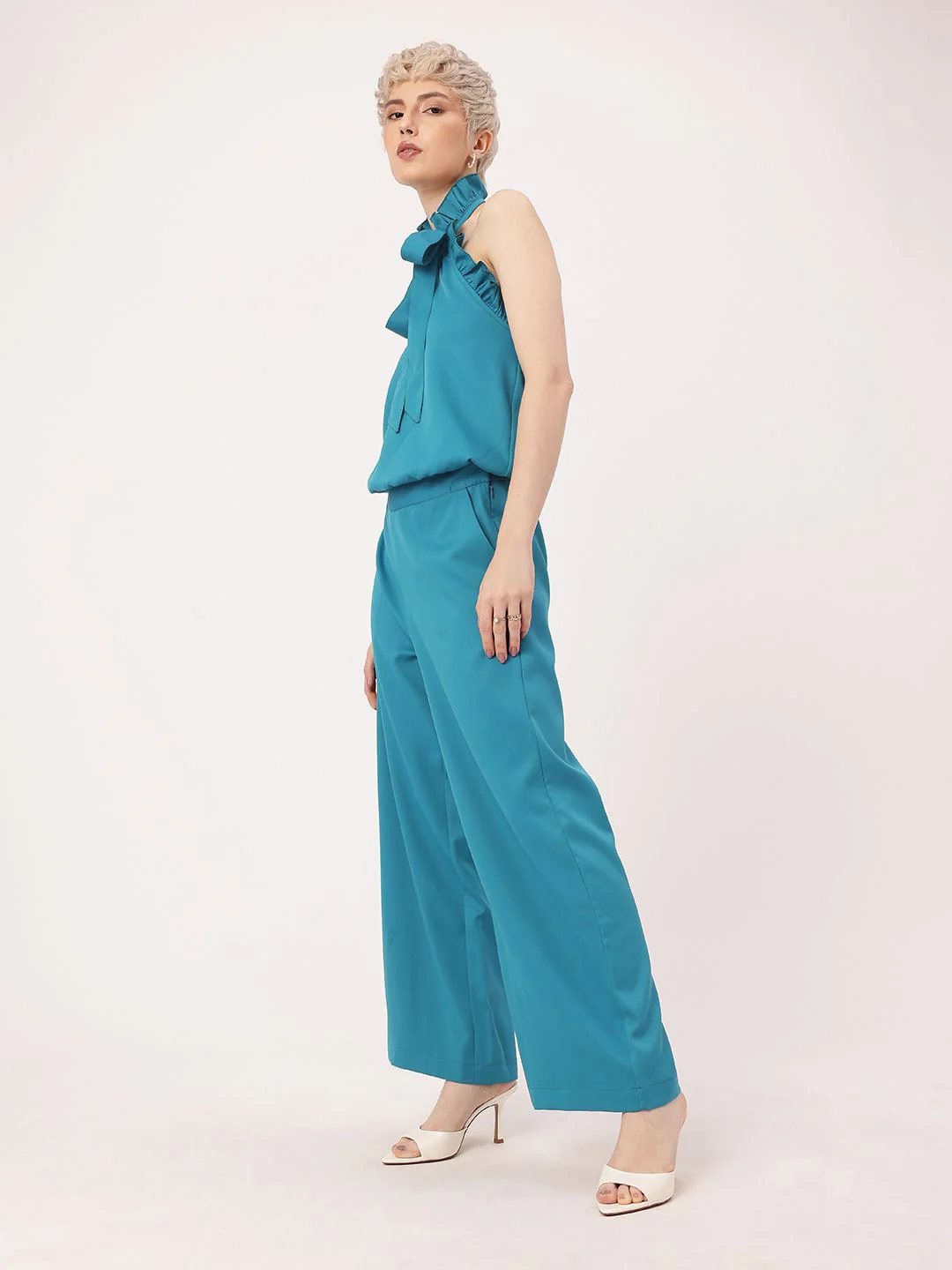 DressBerry Endearing Beauty Halter Neck Ruffle Top & Trousers Co-Ords - Image 2