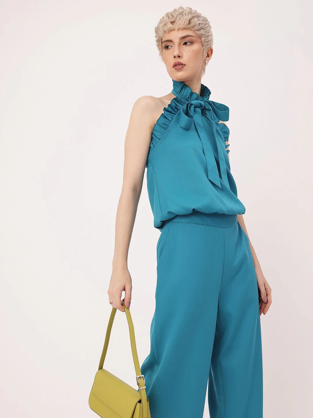 DressBerry Endearing Beauty Halter Neck Ruffle Top & Trousers Co-Ords - Image 3