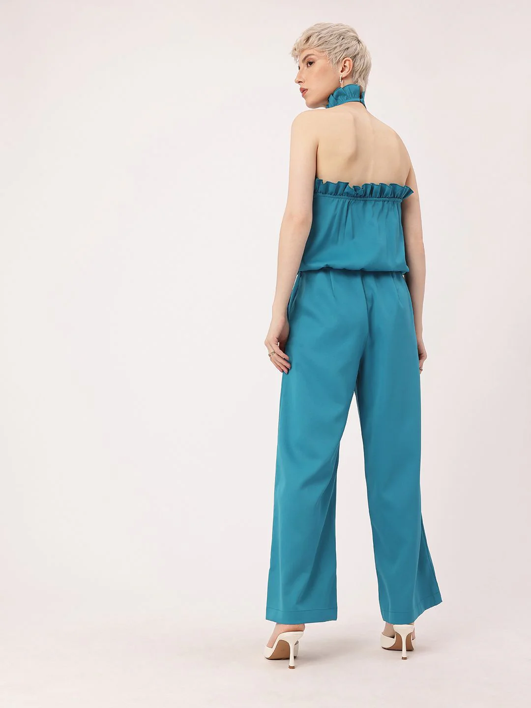 DressBerry Endearing Beauty Halter Neck Ruffle Top & Trousers Co-Ords - Image 4