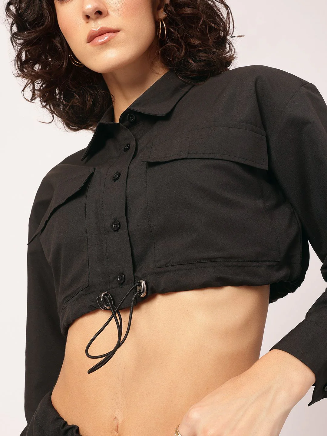 DressBerry Everyday Explorer Crop Shirt & Parachute Pants Co-Ords with Toggles - Image 3