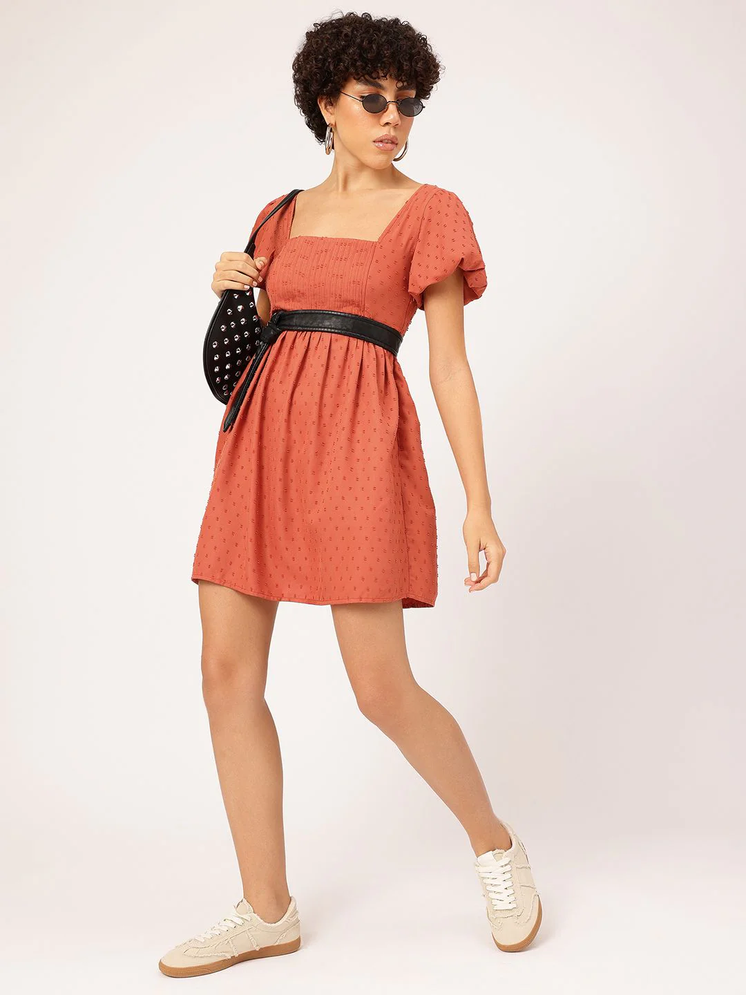 DressBerry Fall Fever Dobby Square Neck A-Line Dress - Image 6