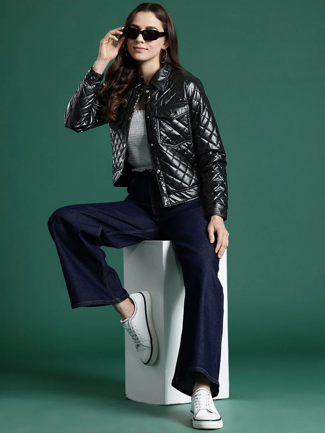 DressBerry Faux Leather Quilted Jacket - Image 4
