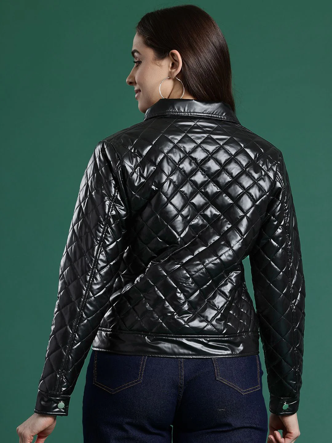 DressBerry Faux Leather Quilted Jacket - Image 5