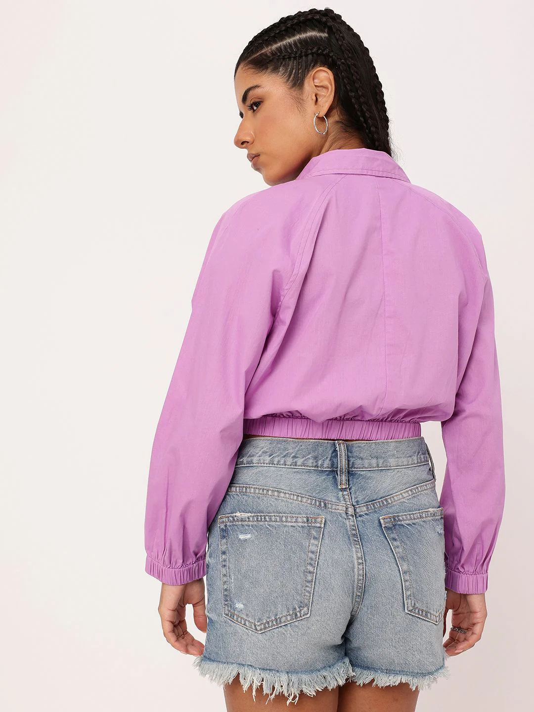 DressBerry Feminine Glam Raglan Sleeves Crop Shirt - Image 4