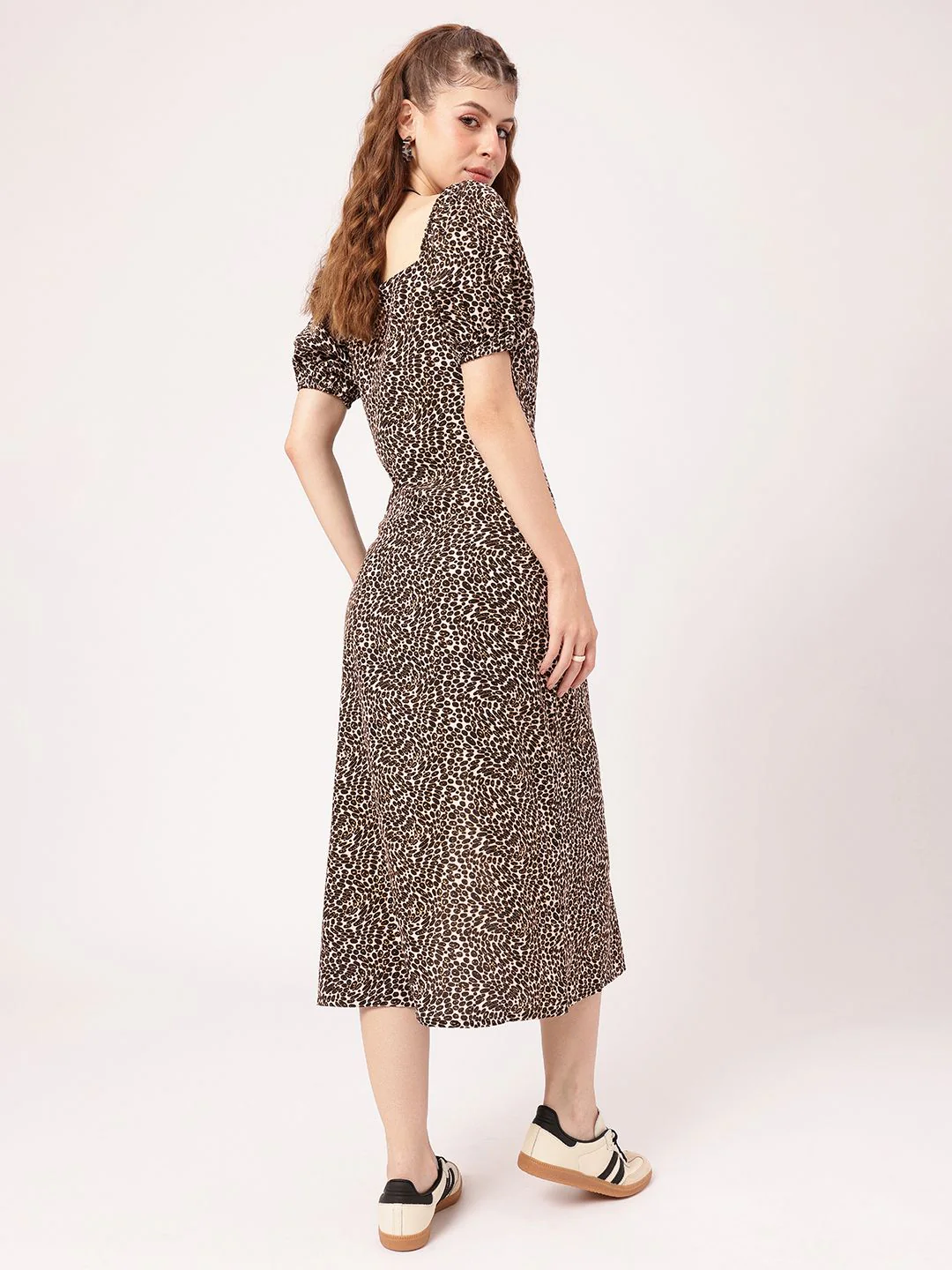DressBerry Fierce Side Animal Skin Print Midi Dress With Slit - Image 4