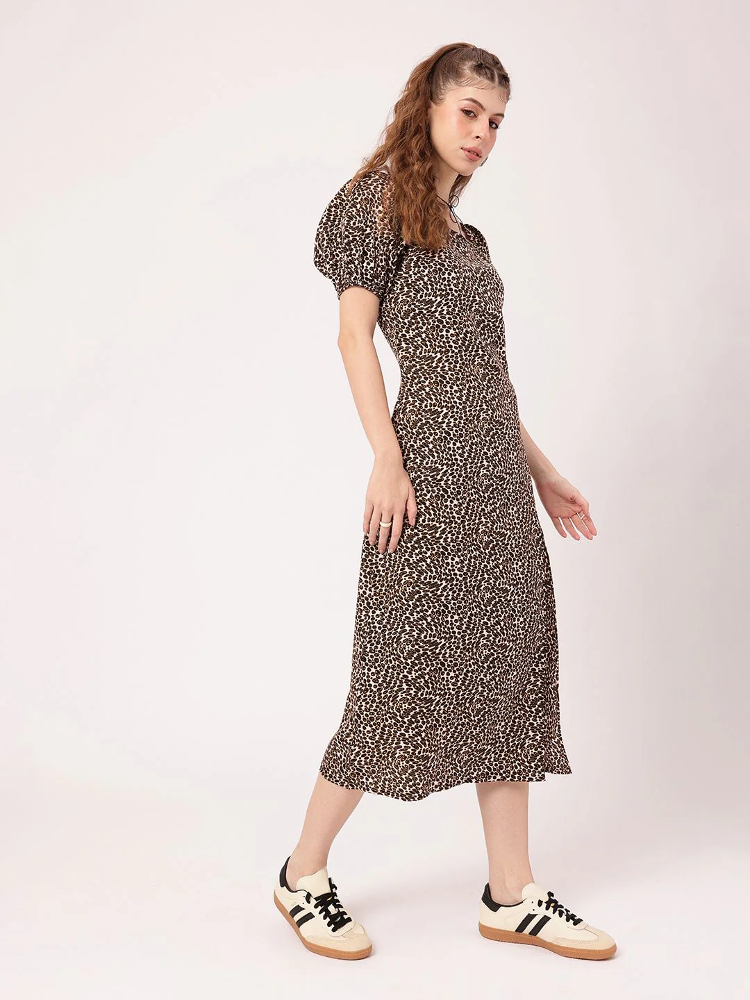 DressBerry Fierce Side Animal Skin Print Midi Dress With Slit - Image 6