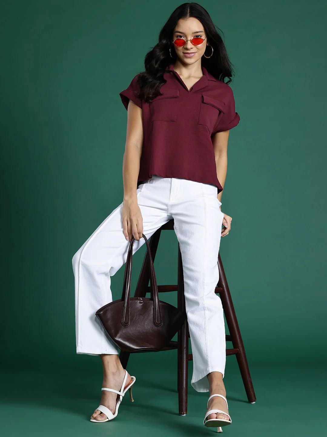 DressBerry Flap Pockets Extended Sleeves Top - Image 4