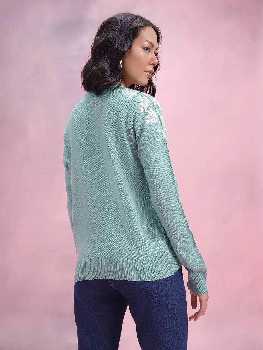DressBerry Floral Embroidered Acrylic Pullover - Image 4