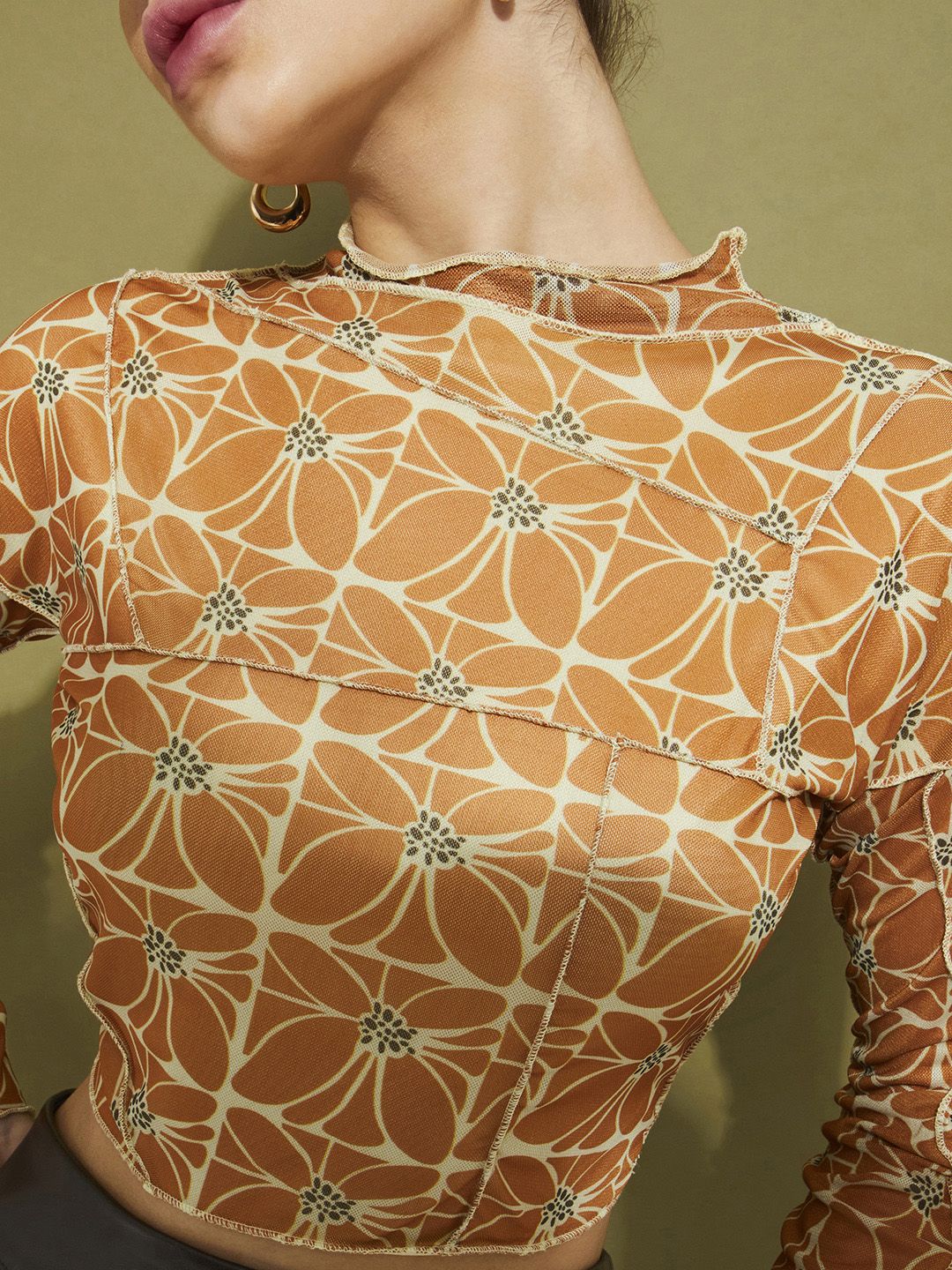 DressBerry Floral Fantasy Raw Detail High Neck Top - Image 2