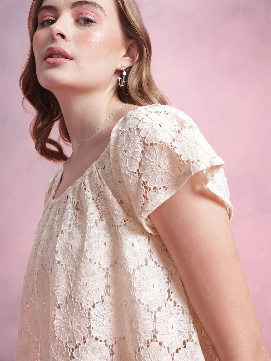 DressBerry Floral Lace Boxy Top - Image 2