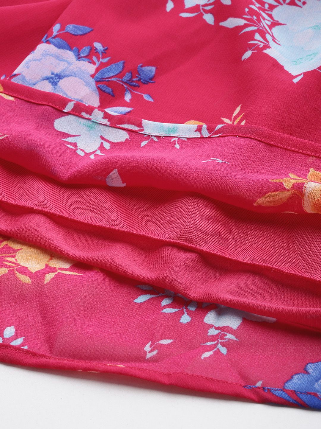 DressBerry Floral Print Cut-Outs Tiered Maxi Dress - Image 6