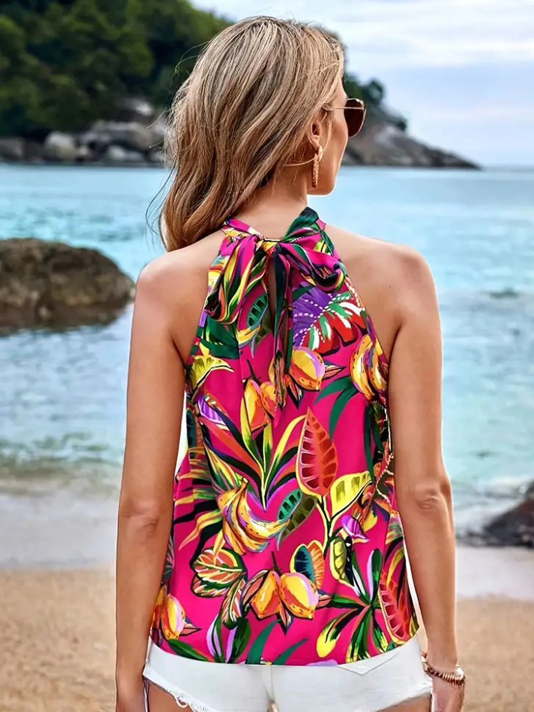 DressBerry Floral Print Halter Neck Top - Image 5
