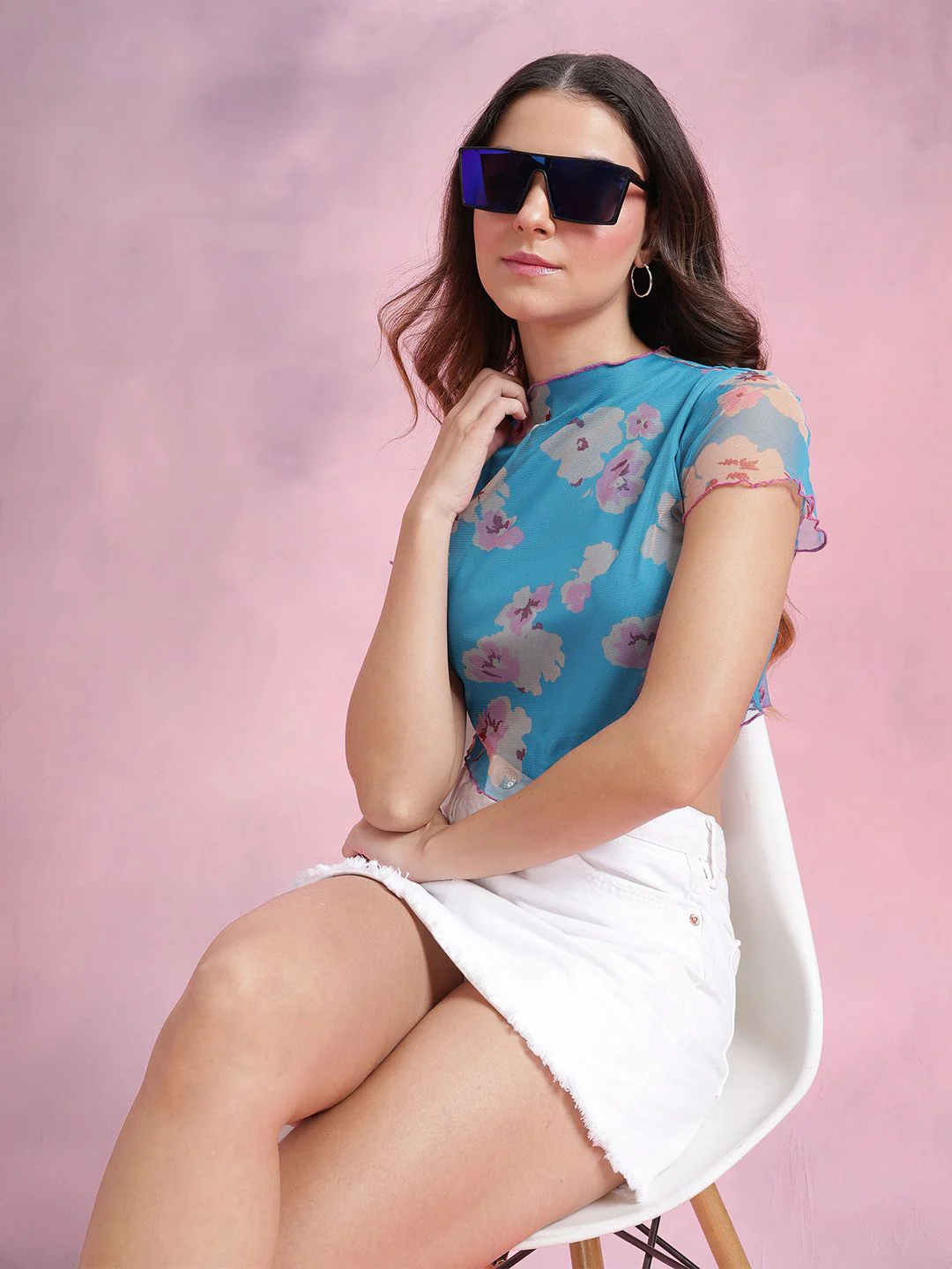 DressBerry Floral Print Puff Sleeve Top - Image 2
