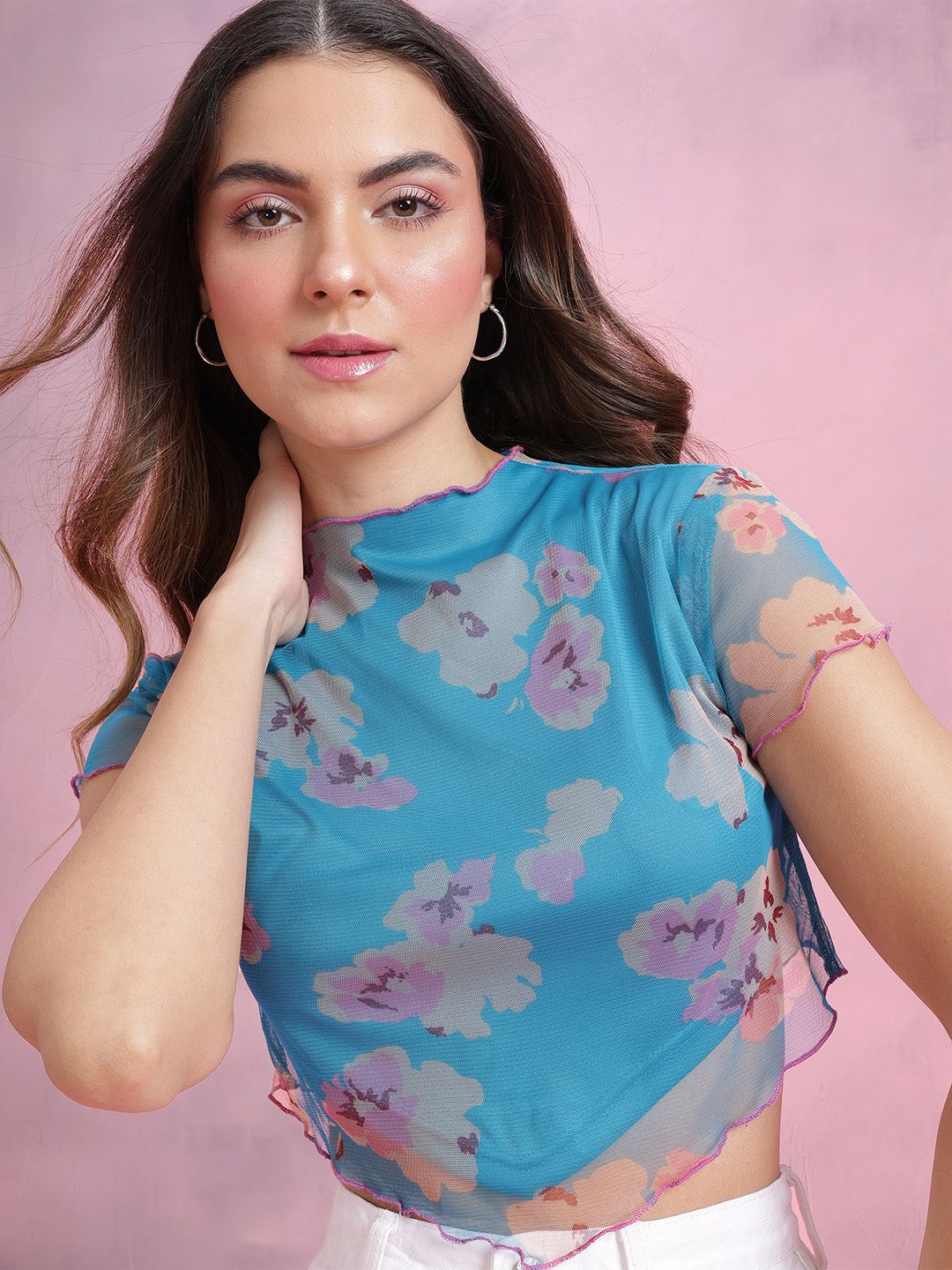 DressBerry Floral Print Puff Sleeve Top - Image 3