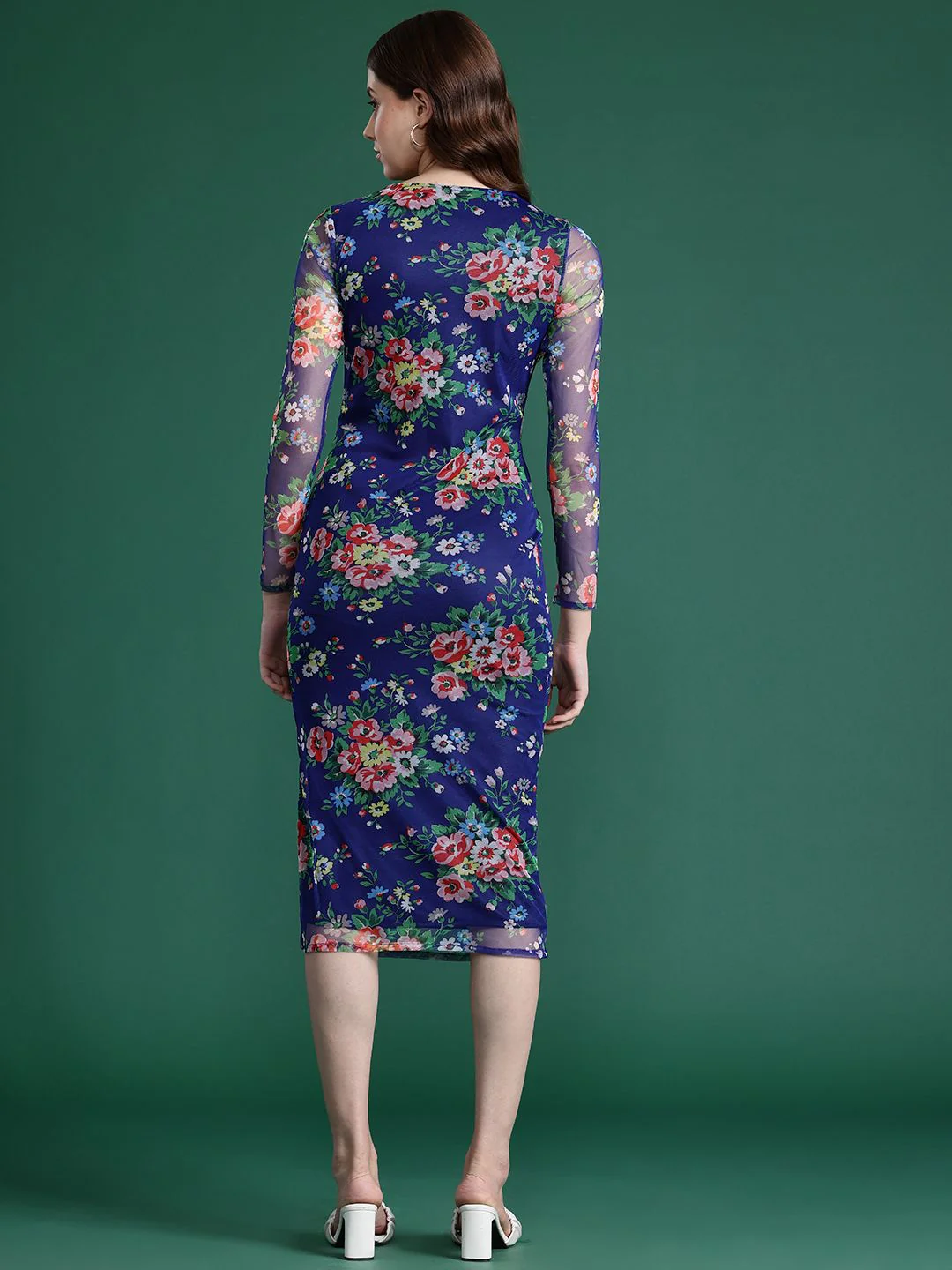 DressBerry Floral Print Slit Sheath Dress - Image 5