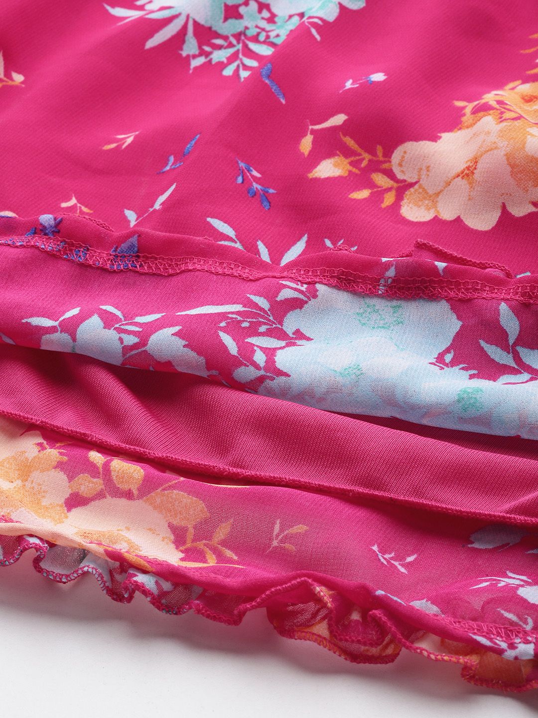 DressBerry Floral Print Smocked Tiered Maxi Dress - Image 6
