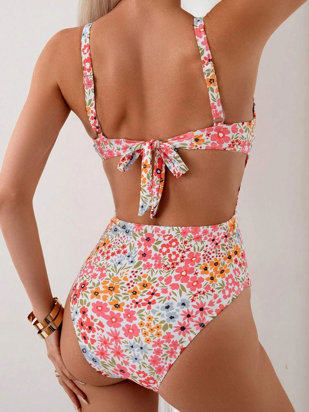 DressBerry Floral Printed Shoulder Straps Bodysuit - Image 2