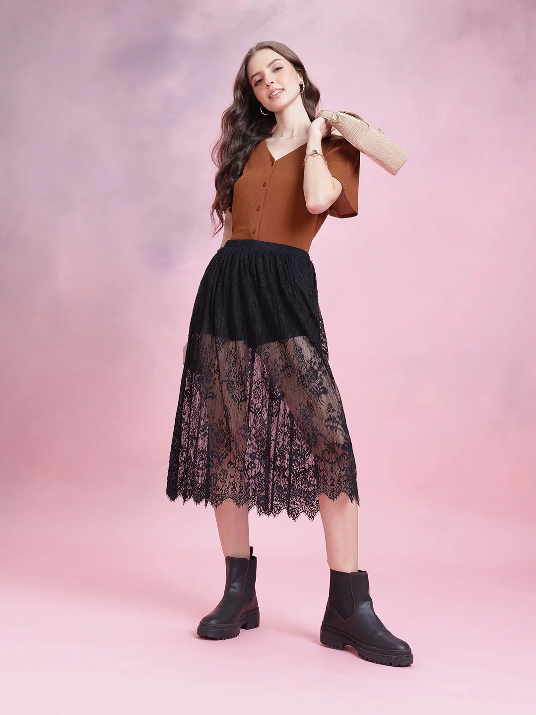 DressBerry Flutter Sleeve Crinkle Effect Shirt Style Top - Image 6