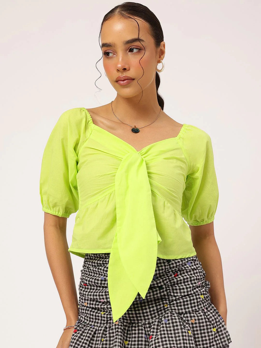 DressBerry Free Spirit Fit Smocked Puff Sleeve Top - Image 2