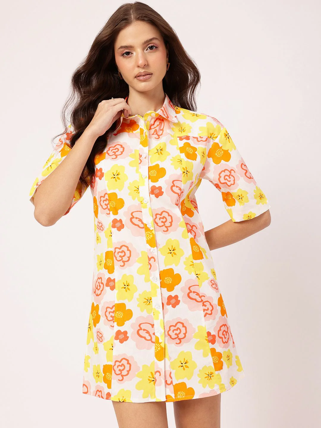 DressBerry Garden Goddess Floral Shirt Mini Dress - Image 2