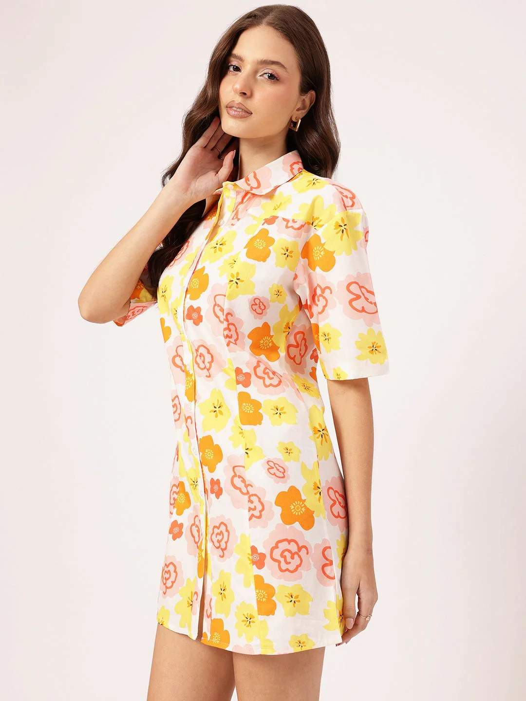 DressBerry Garden Goddess Floral Shirt Mini Dress - Image 5
