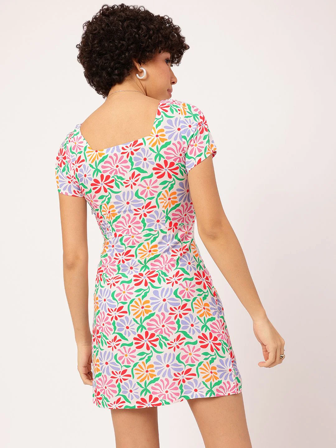 DressBerry Garden Party Tee Floral Print Sweetheart Neck Mini Sheath Dress - Image 4