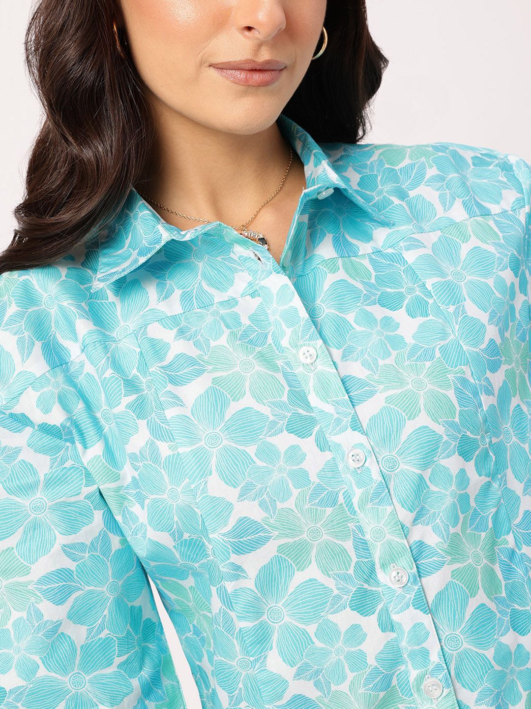 DressBerry Garden Vibes Floral Shirt Mini Dress - Image 3
