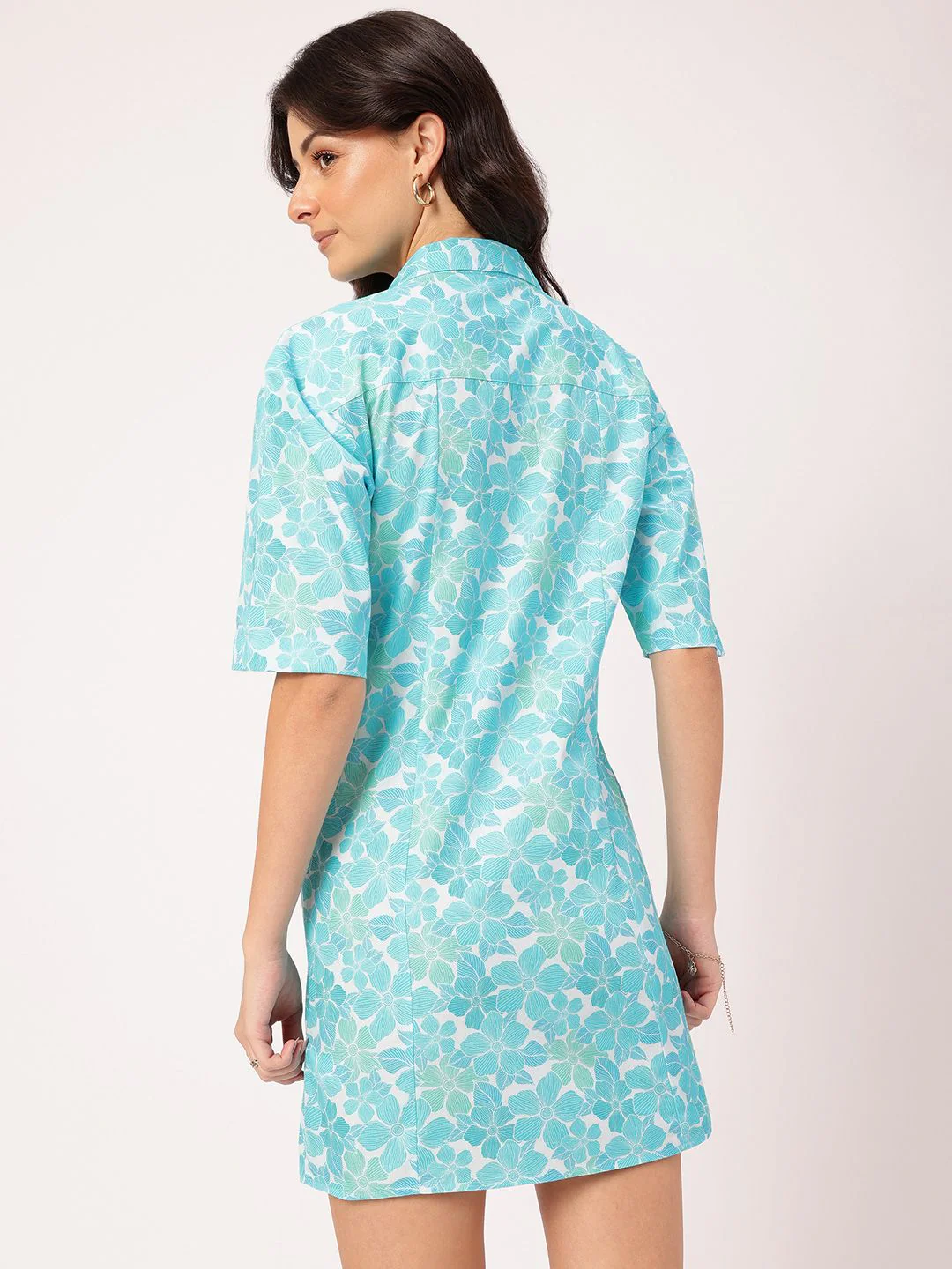 DressBerry Garden Vibes Floral Shirt Mini Dress - Image 4