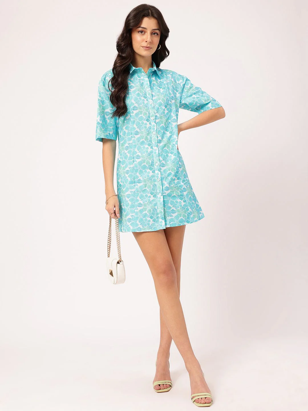 DressBerry Garden Vibes Floral Shirt Mini Dress - Image 6