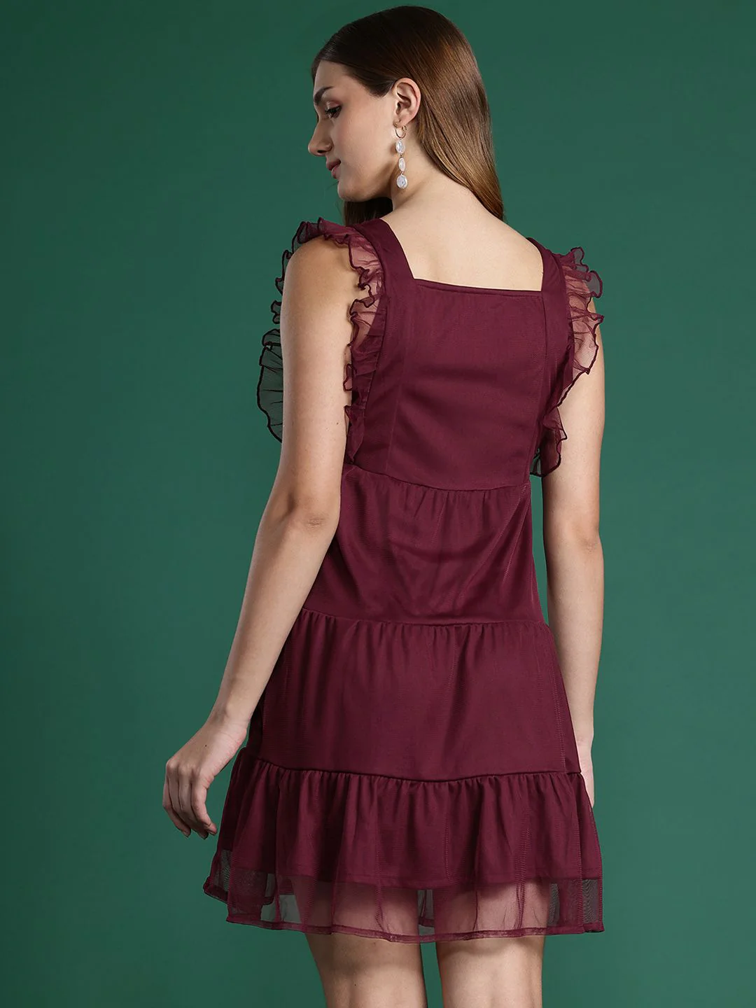 DressBerry Gathered & Pleated Detail Tiered A-Line Dress - Image 5