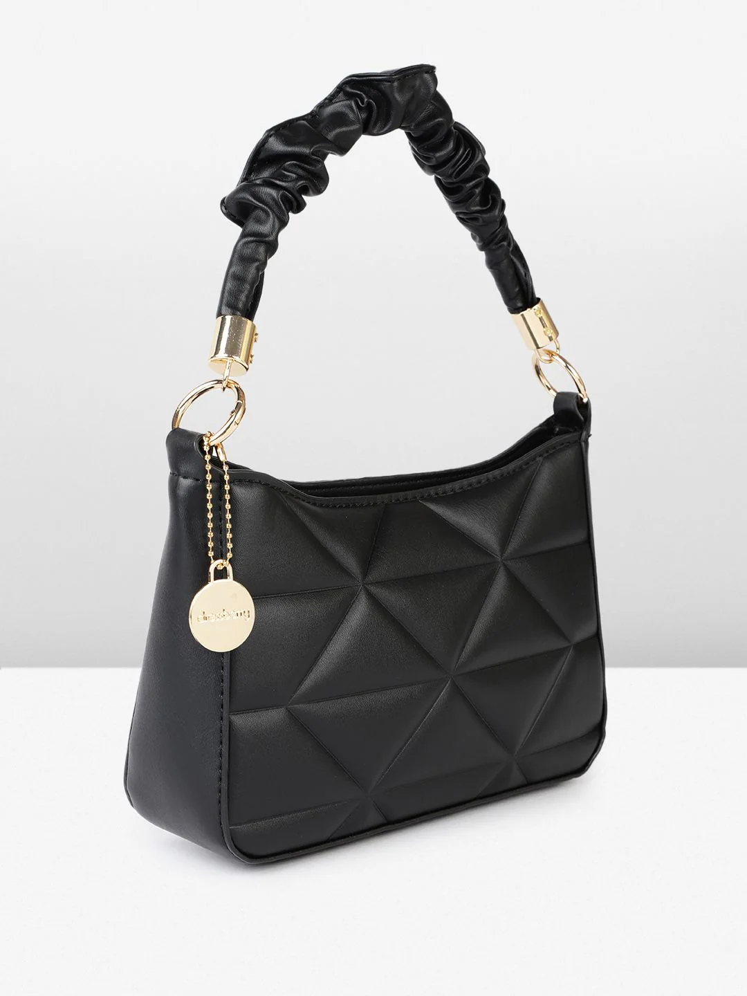 DressBerry Geometric Structured Handheld Bag with Quilted - Image 3