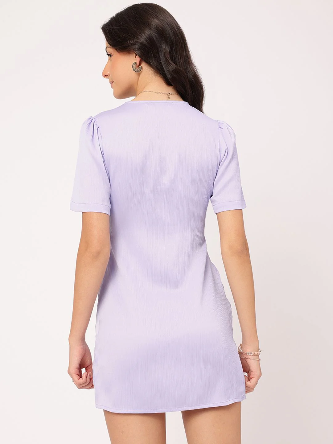 DressBerry Girly Glam Lavender Love Pleated Empire Dress - Image 4