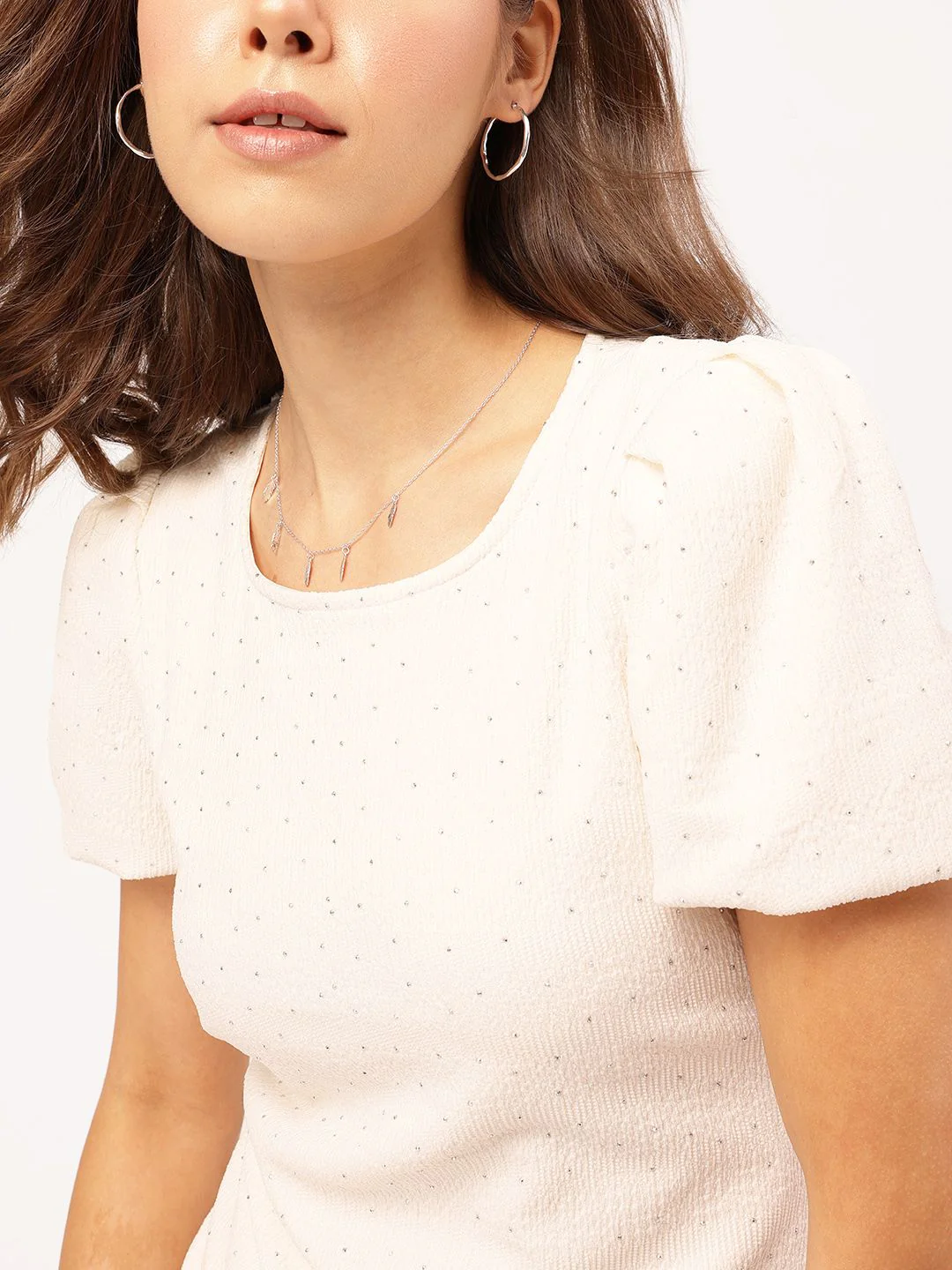 DressBerry Gleam Team Embellished Textured Fringed Hem Midi Sheath Dress - Image 3